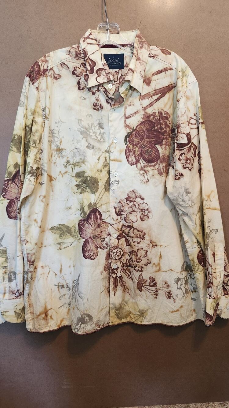 Indigo Palms Tommy Bahama Mens XL 100% Cotton Floral Tapestry Shirt #625